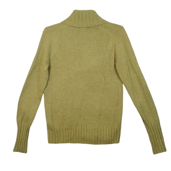 J.Crew Sweater Women's S Long Sleeve V Neck Shawl Collar Moss Green Wool Career - Picture 3 of 8